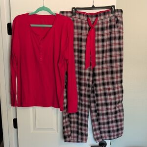 Sonoma Red and Plaid Pajama Set